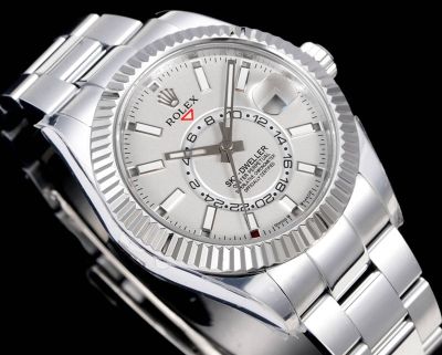 AR Factory Rolex Sky-dweller 42*14.5mm 316L Steel Oyster Stainless Bracelet 9002 Movement White Face Watch